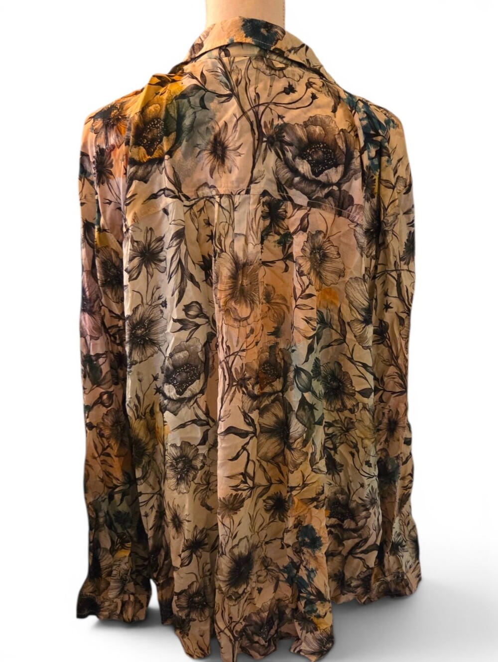 PILCRO Anthropology Floral Button-Front Blouse - Picture 4 of 8
